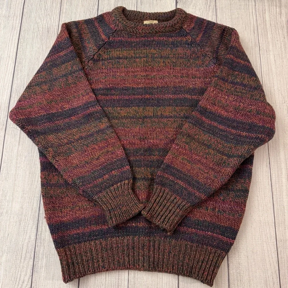 Blarney Ireland Handloomed Pure New Wool Crewneck Sweater Multicolor Size L